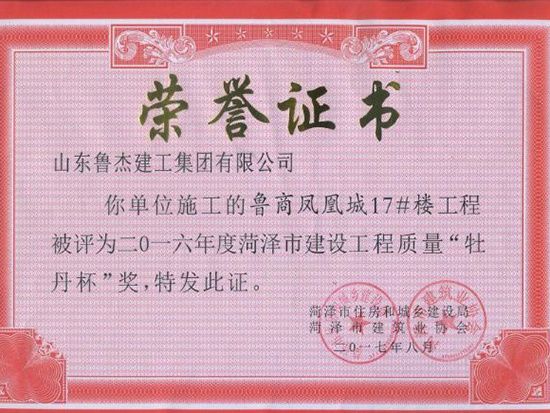 榮譽(yù)證書(shū)