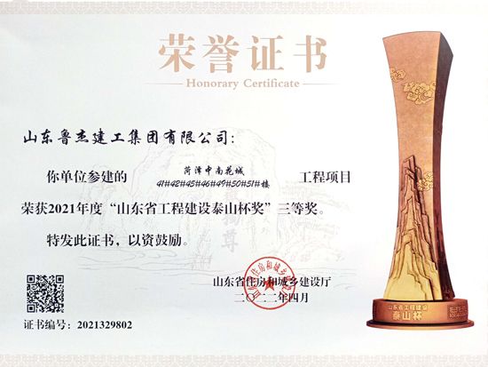 山東省工程建設泰山杯獎